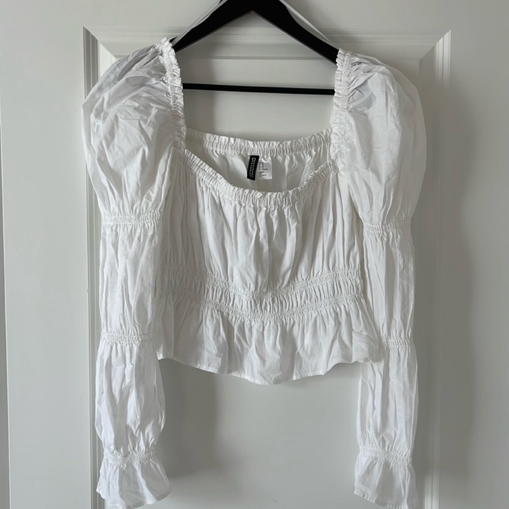 H&M white cotton top
